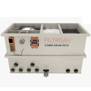 Filtreau Excellent <b>COMBI DRUM 50/70 <p style="color:red;">GRAVITY</p></b> <b>140 m³</b>  vijverinhoud