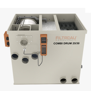 Filtreau Excellent <b>COMBI DRUM 25/30 </b> <b><p style="color:red;">GRAVITY</p></b><b>60 m³</b>  vijverinhoud